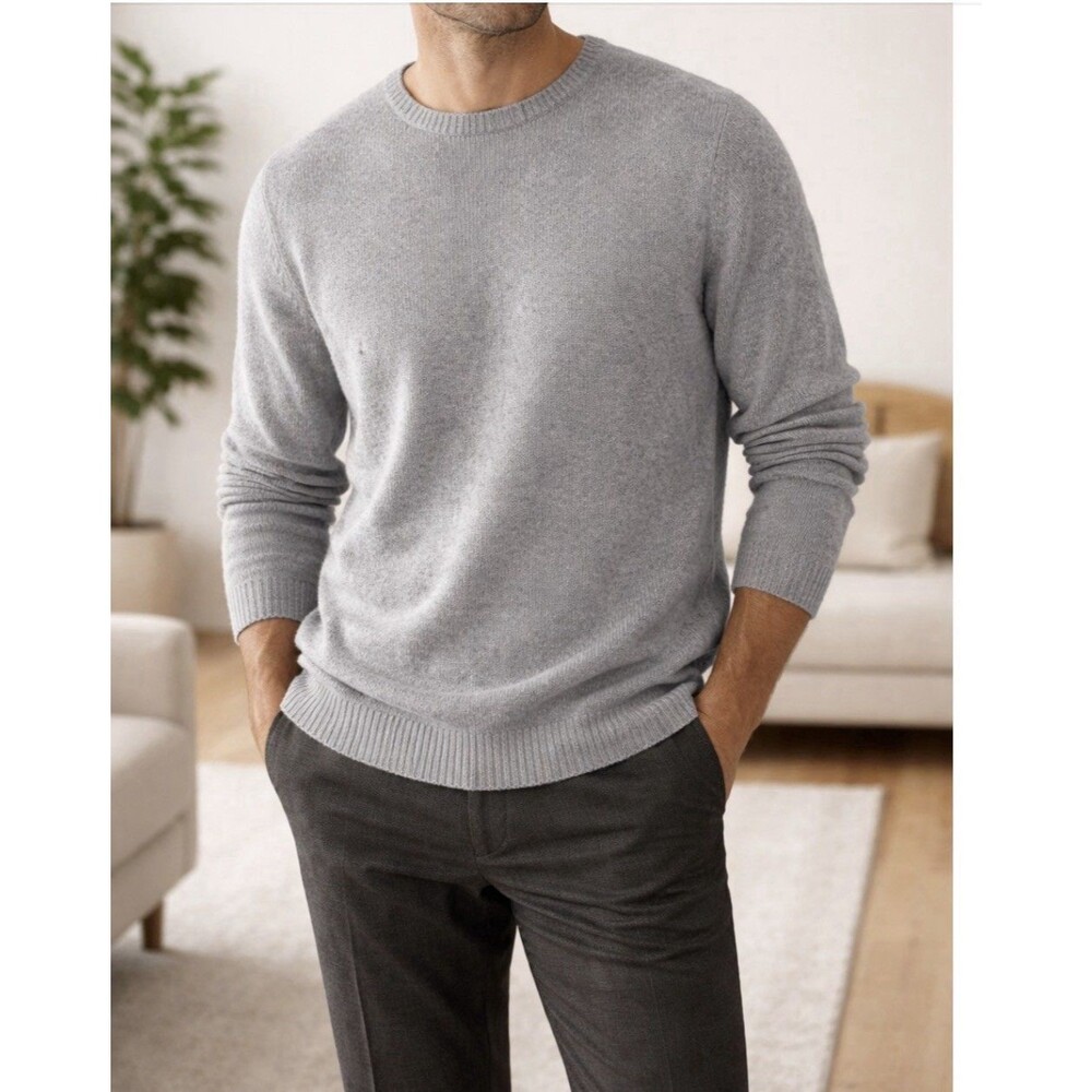 Prada Men’s Alpaca  Sweater Jumper Gray, Size 46 IT RARE
